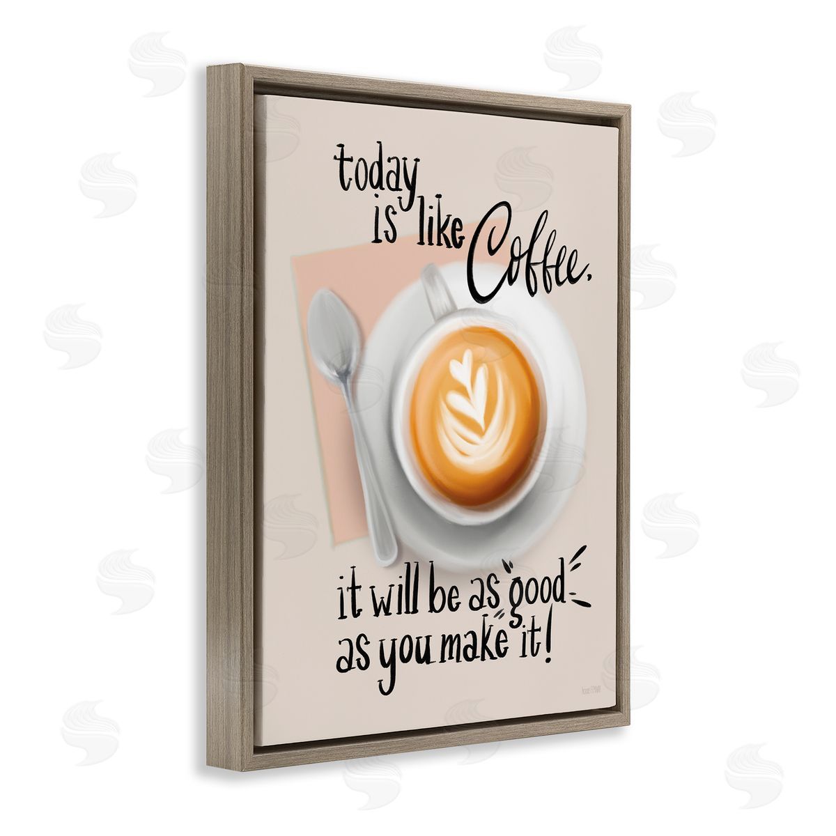 House Fenway Today Is Like Coffee Brown Floating Frame Canvas Wall Art Print
