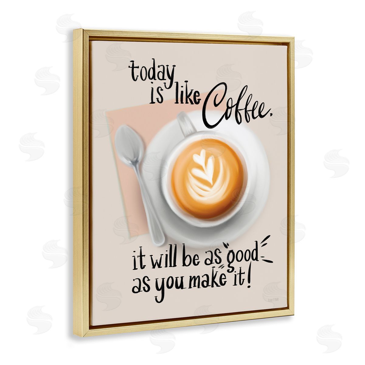 House Fenway Today Is Like Coffee Gold Floating Frame Canvas Wall Art Print