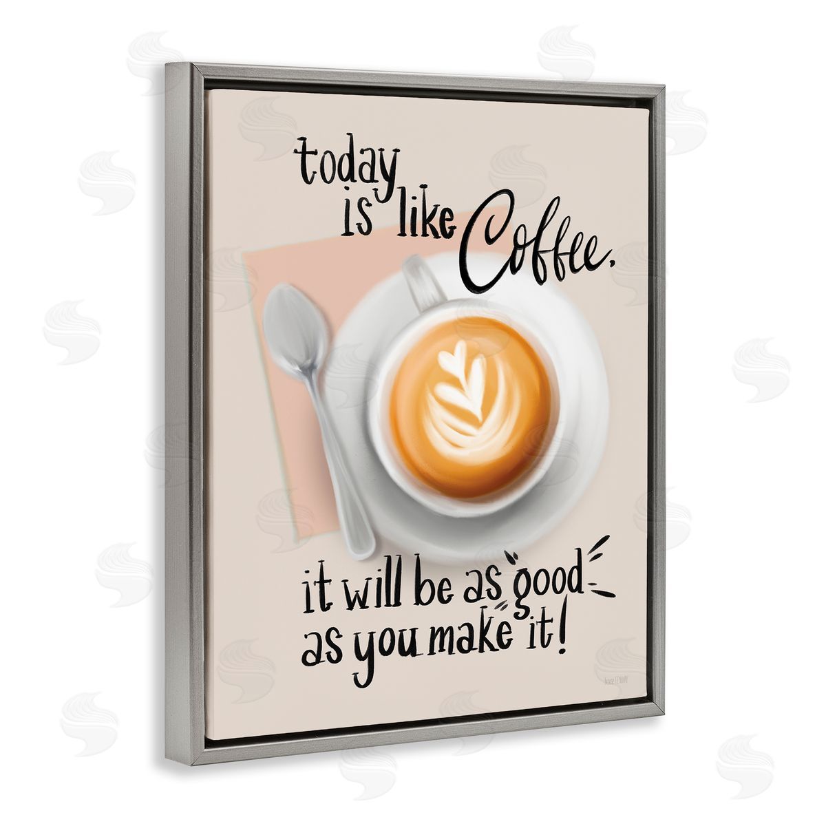 House Fenway Today Is Like Coffee Gray Floating Frame Canvas Wall Art Print
