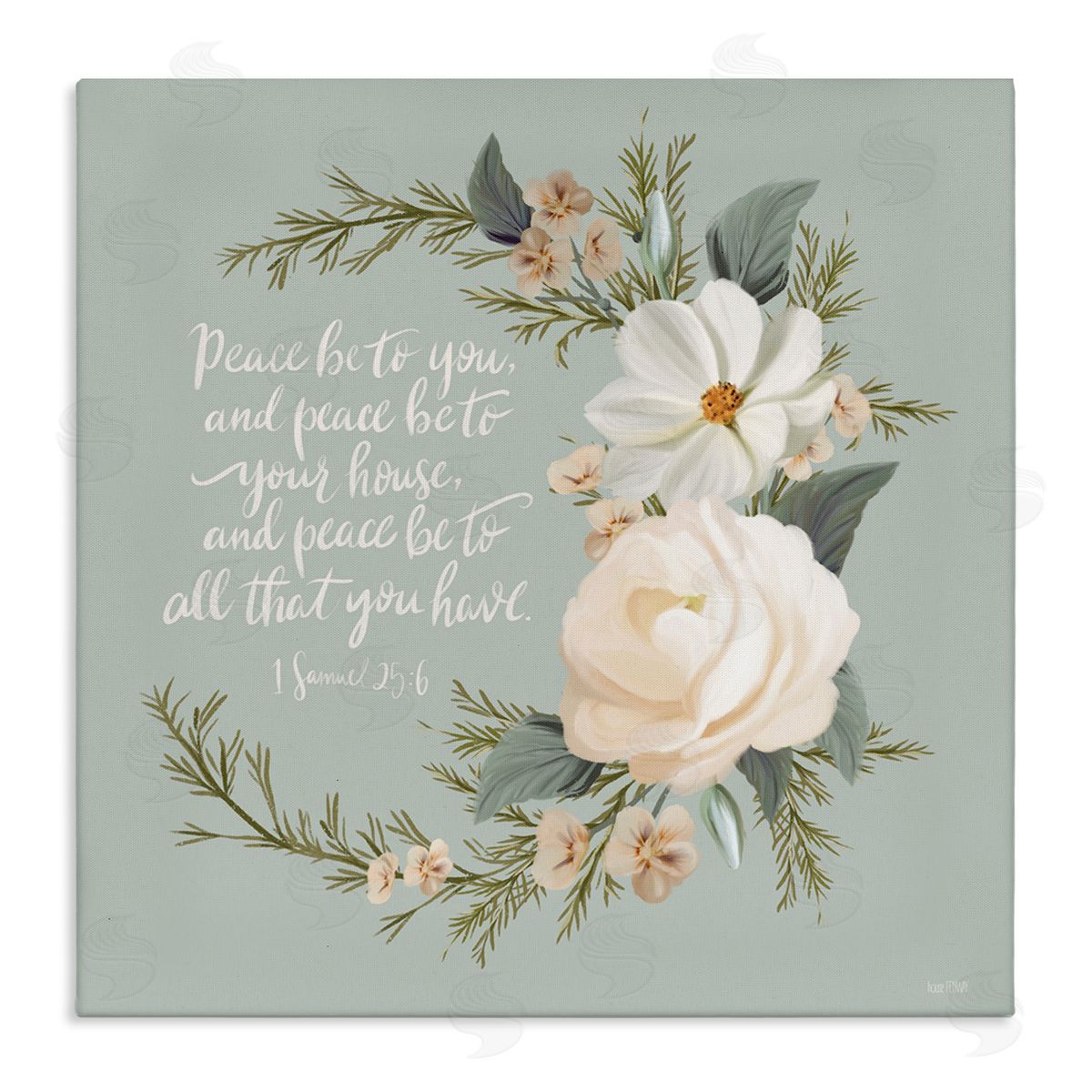 Hollihocks Art Peace Be To You Prayer Canvas Wall Art Print
