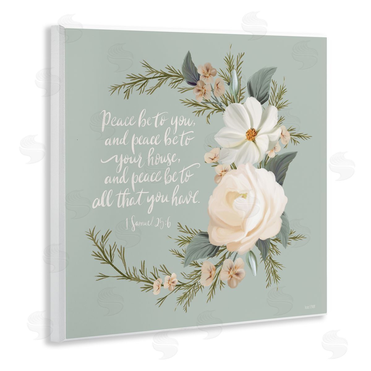 Hollihocks Art Peace Be To You Prayer Wooden Wall Plaque Art Print