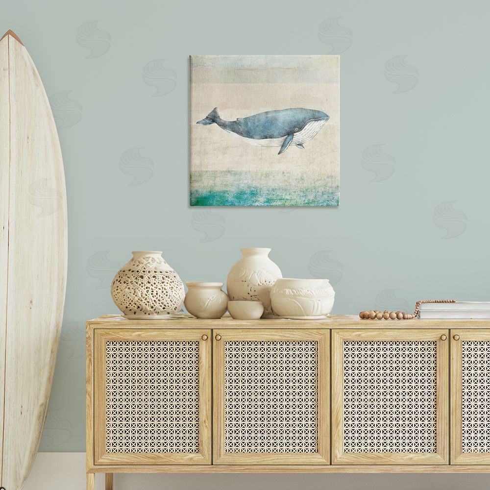 JG Studios Rustic Maritime Whale Canvas Wall Art Print in Room