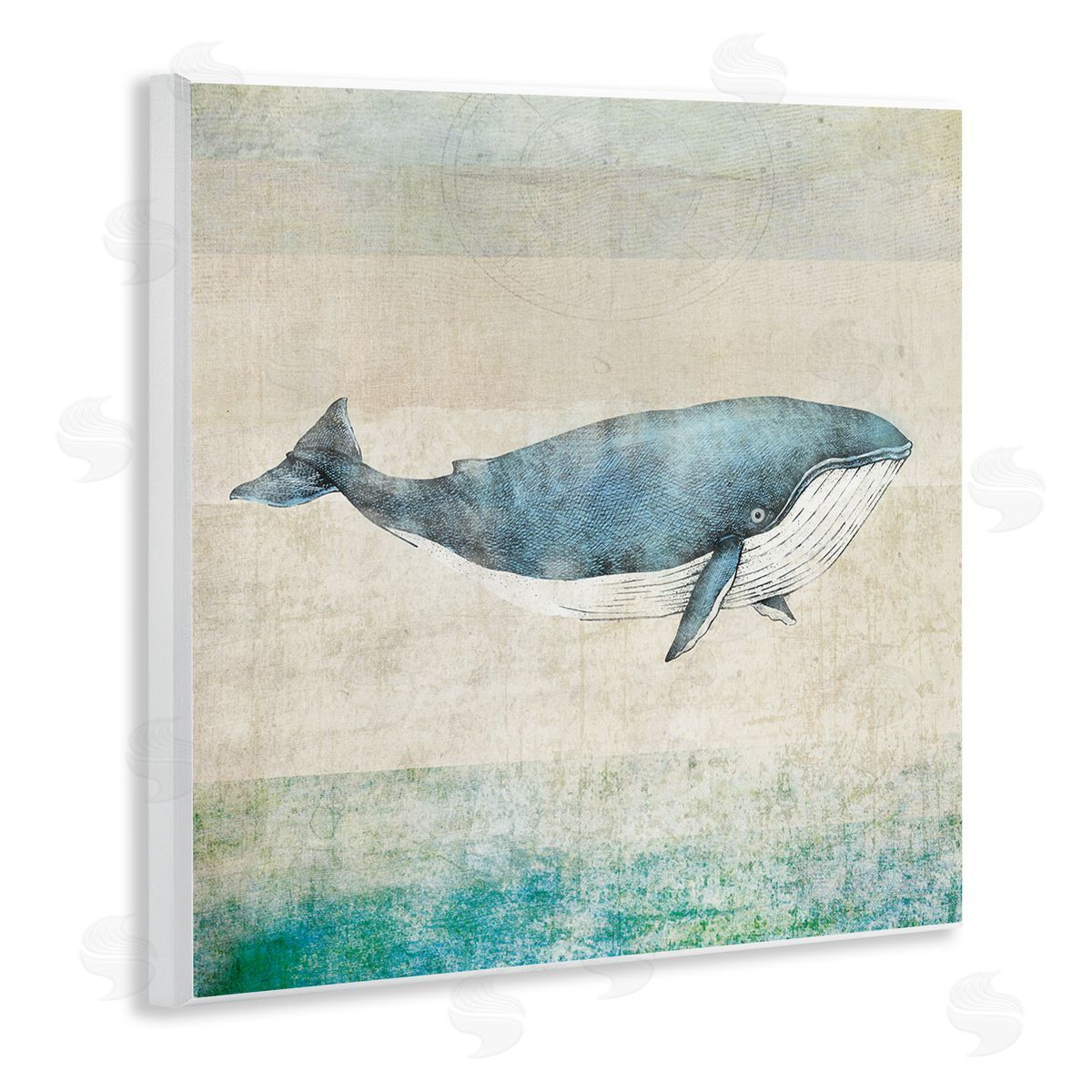 JG Studios Rustic Maritime Whale Wooden Wall Plaque Art Print