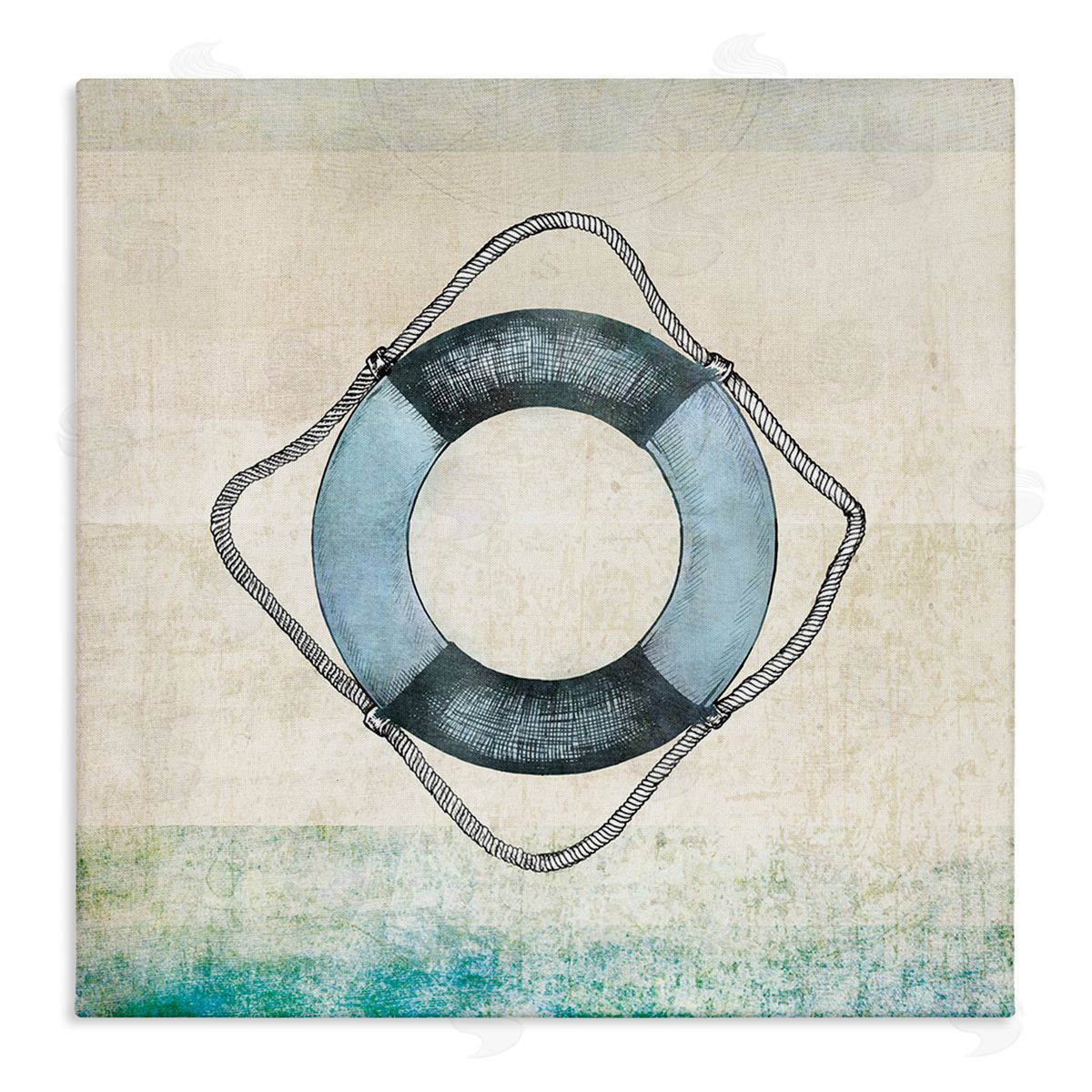 JG Studios Rustic Maritime Life Ring Canvas Wall Art Print