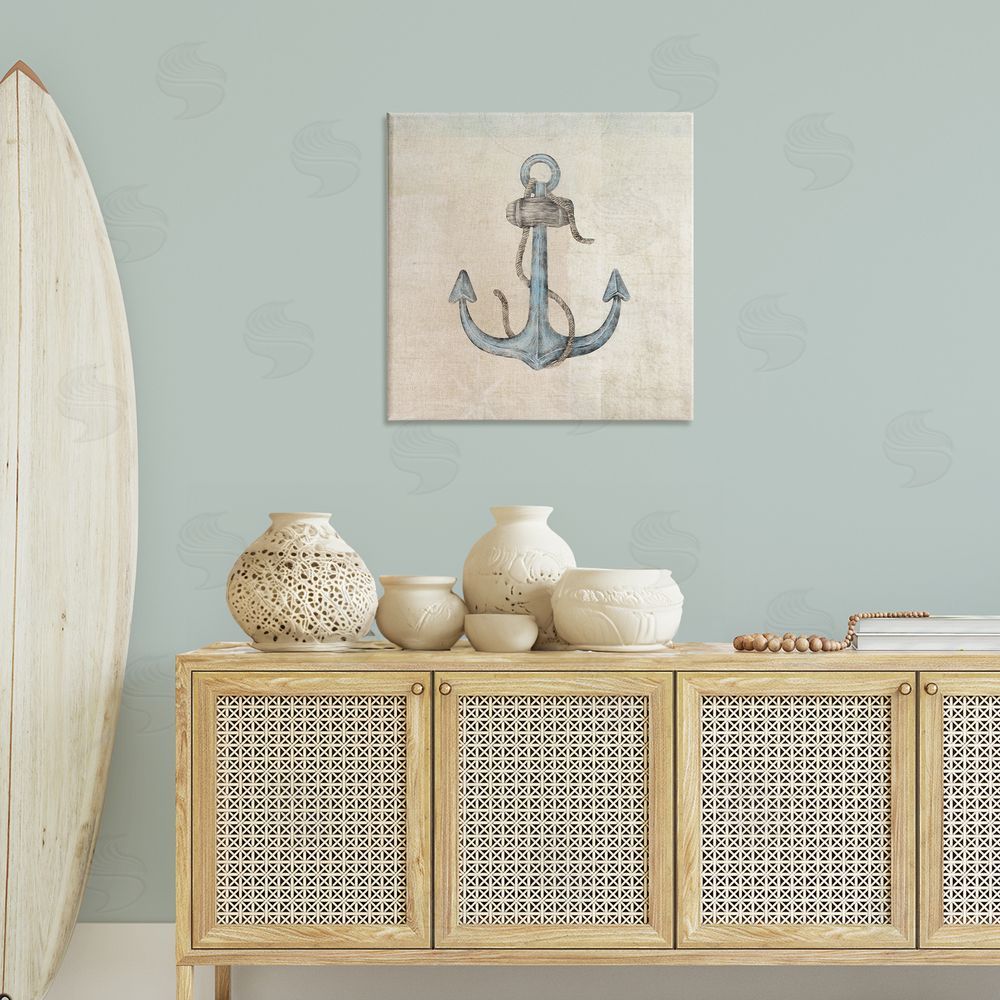 JG Studios Rustic Maritime Anchor Canvas Wall Art Print in Room