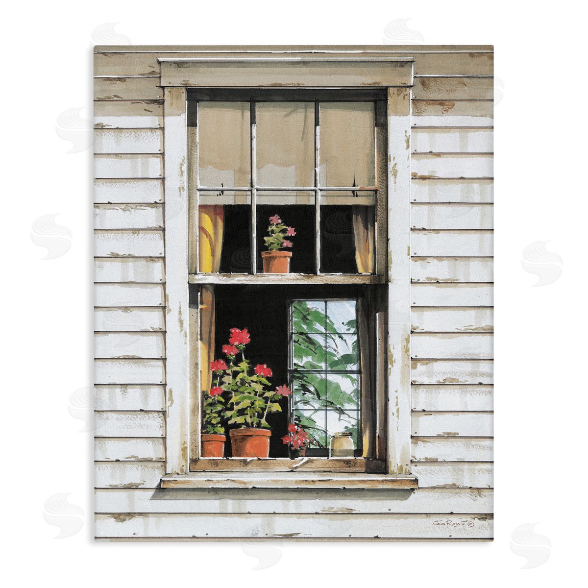 John Rossini Cottage Window View Canvas Wall Art Print