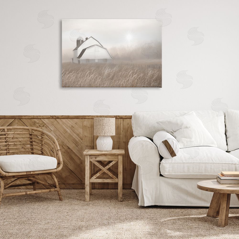 Lori Deiter Windblown Farm Grasses Canvas Wall Art Print in Room