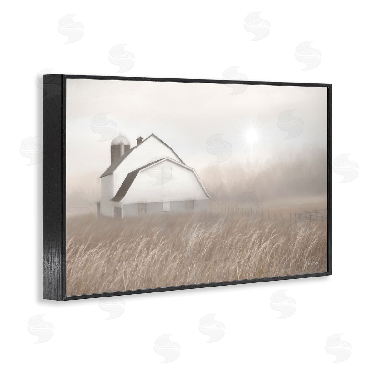 Lori Deiter Windblown Farm Grasses Black Framed Giclee Wall Art Print