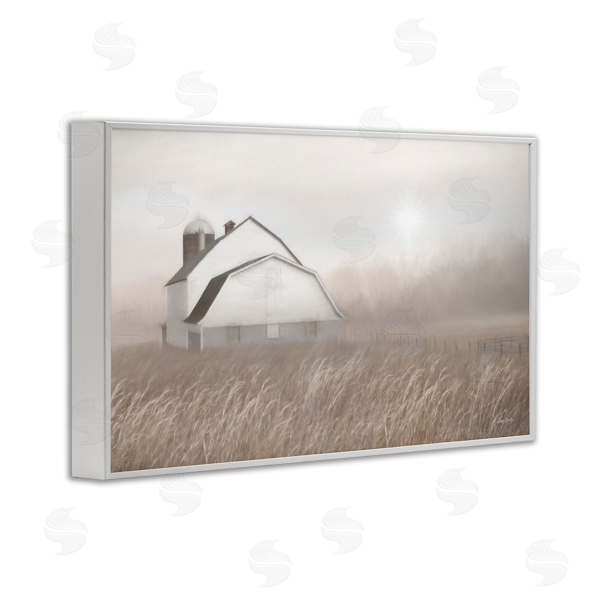 Lori Deiter Windblown Farm Grasses White Framed Giclee Wall Art Print