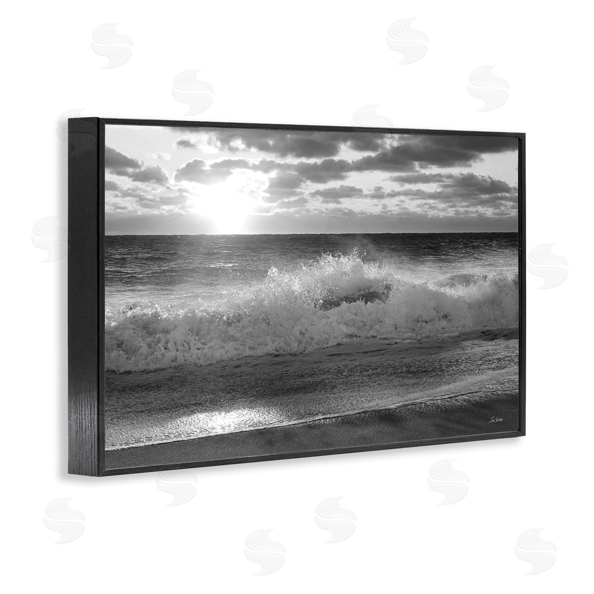 Lori Deiter Crashing Sea Waves Black Framed Giclee Wall Art Print