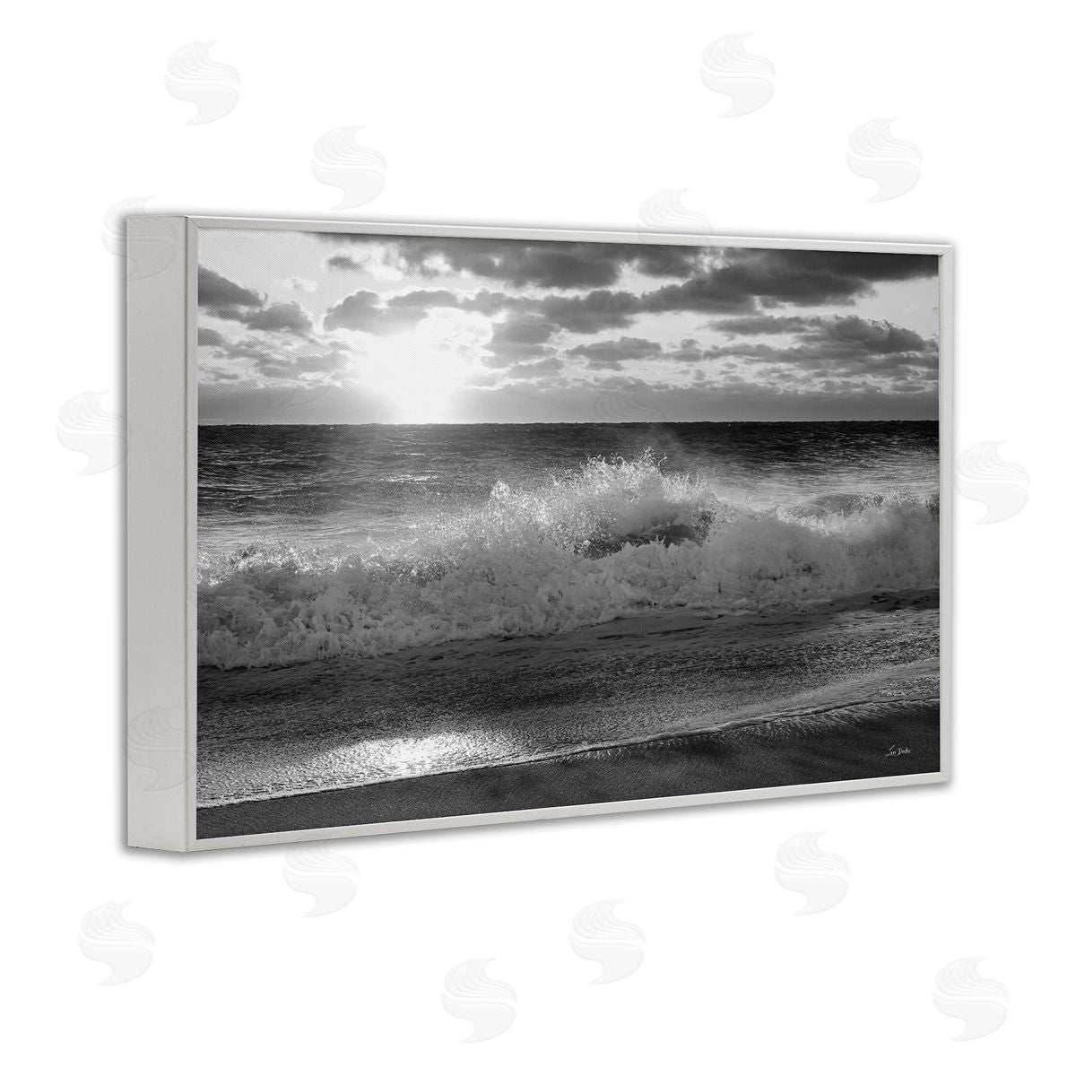Lori Deiter Crashing Sea Waves White Framed Giclee Wall Art Print