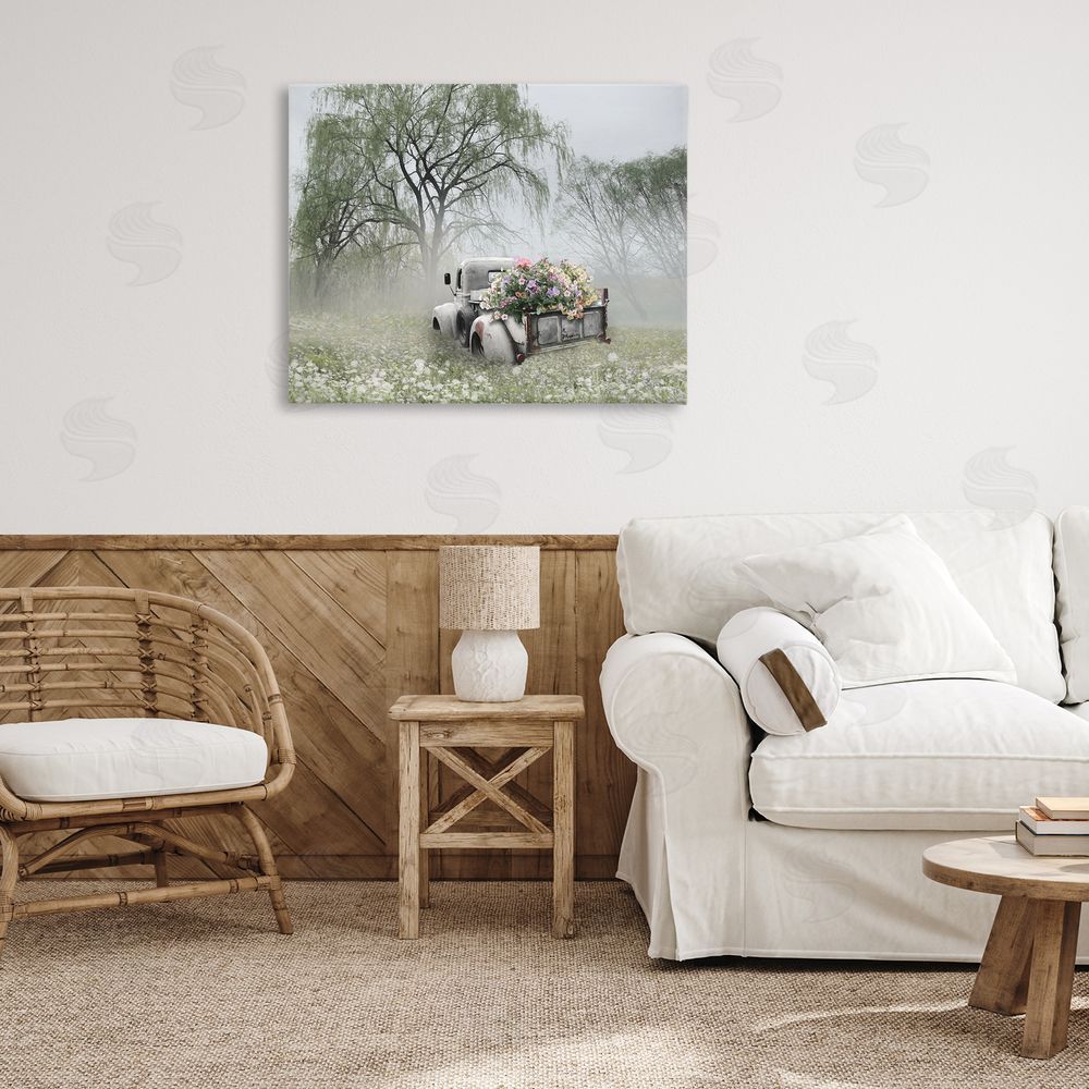 Lori Deiter Overgrown Floral Truck Canvas Wall Art Print in Room