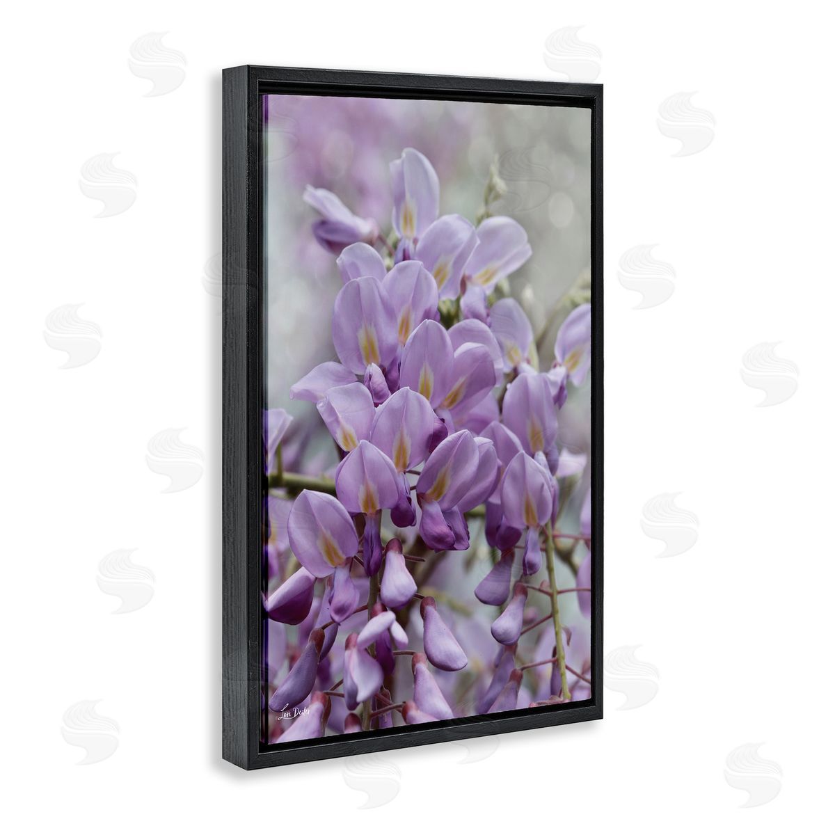 Lori Deiter Purple Orchid Petals Black Floating Frame Canvas Wall Art Print