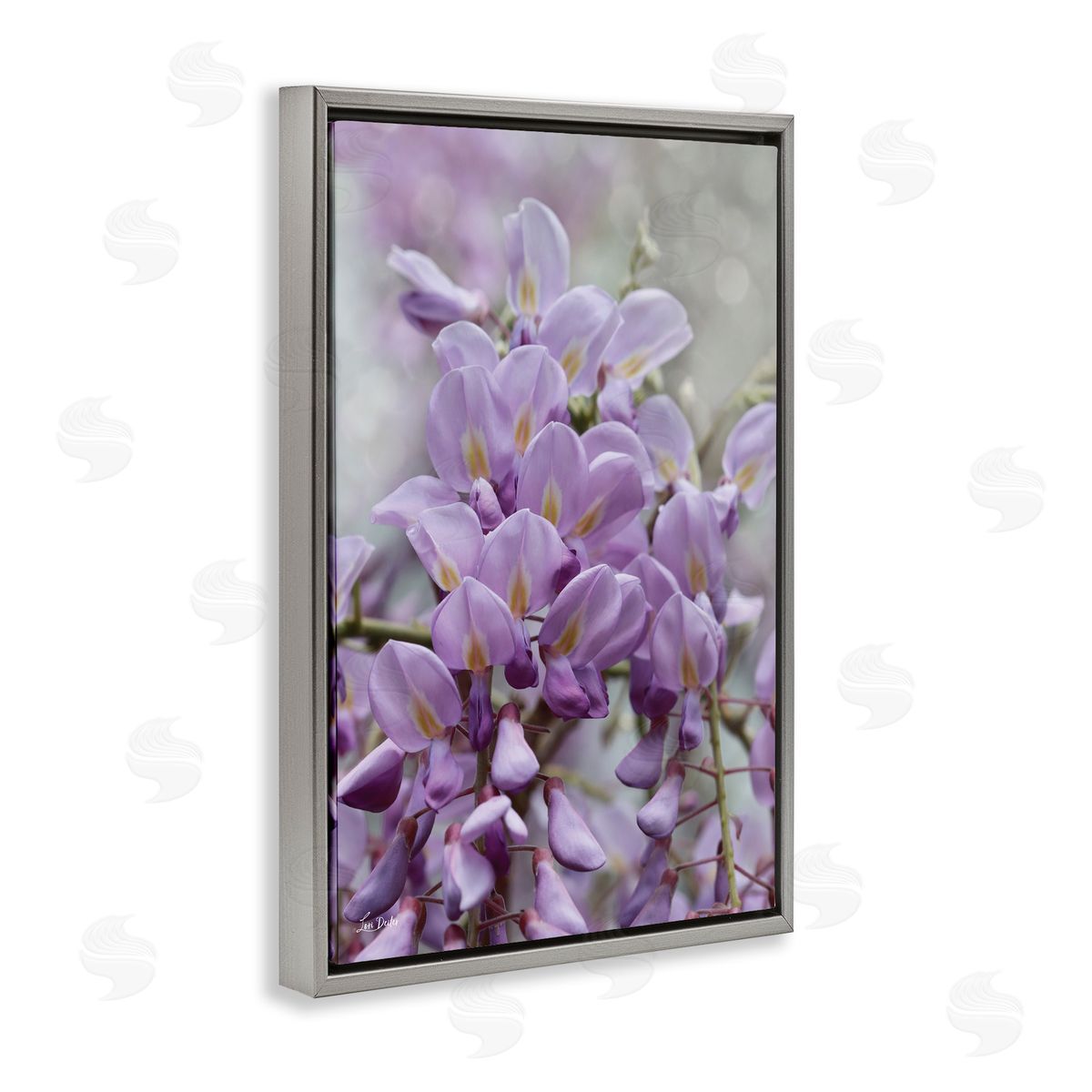 Lori Deiter Purple Orchid Petals Gray Floating Frame Canvas Wall Art Print