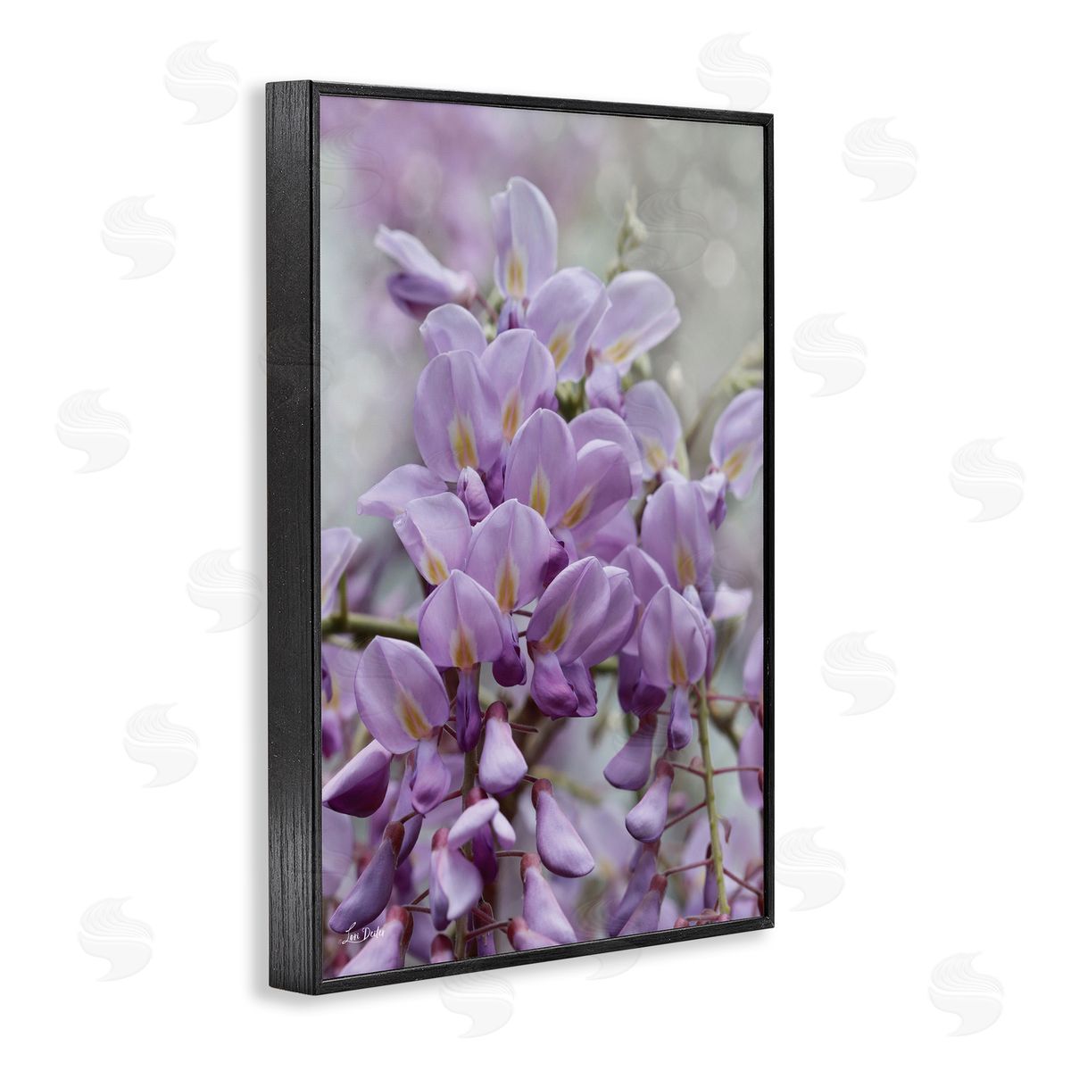 Lori Deiter Purple Orchid Petals Black Framed Giclee Wall Art Print