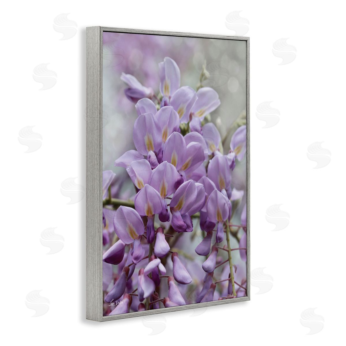 Lori Deiter Purple Orchid Petals Gray Framed Giclee Wall Art Print