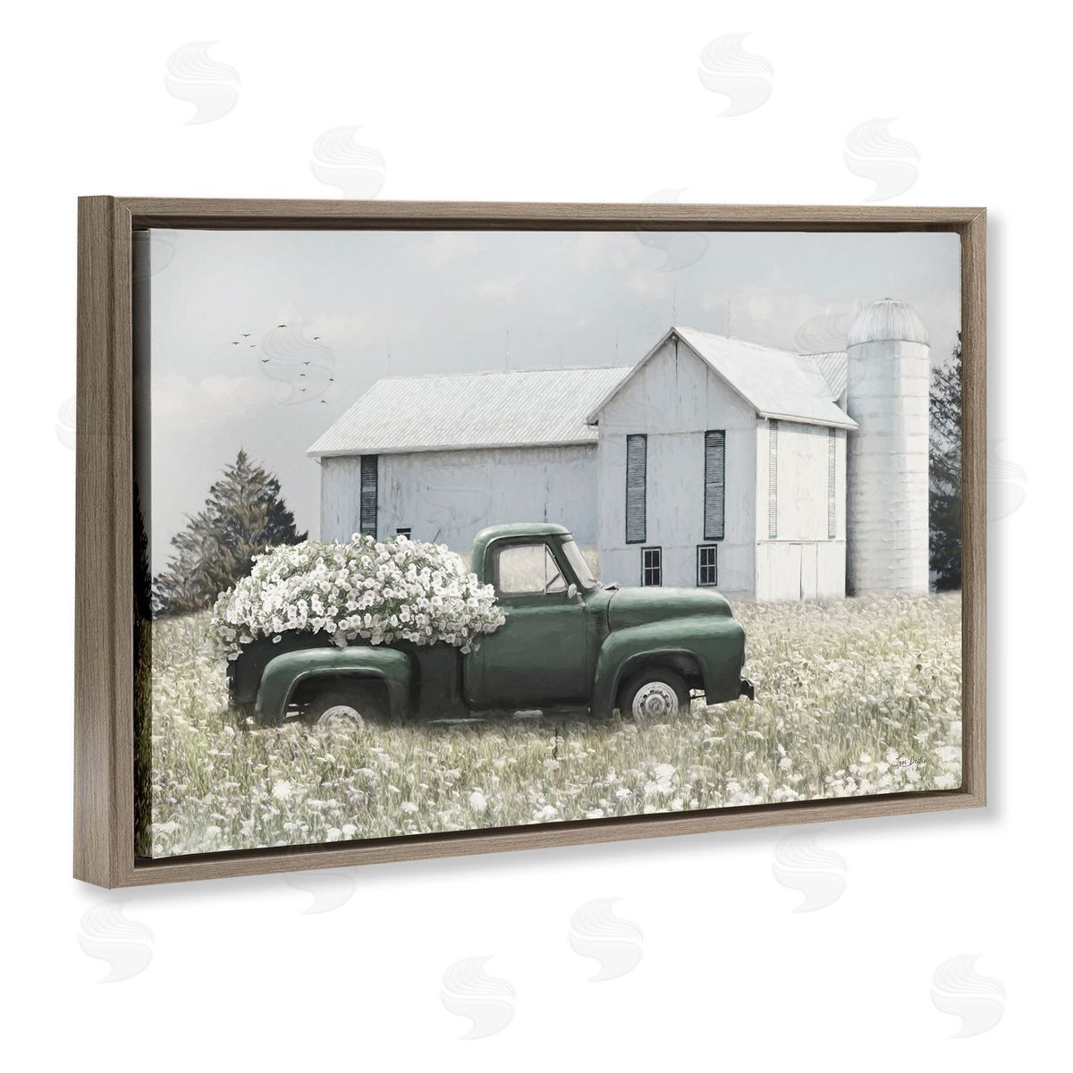 Lori Deiter Rustic Barn & Truck Brown Floating Frame Canvas Wall Art Print