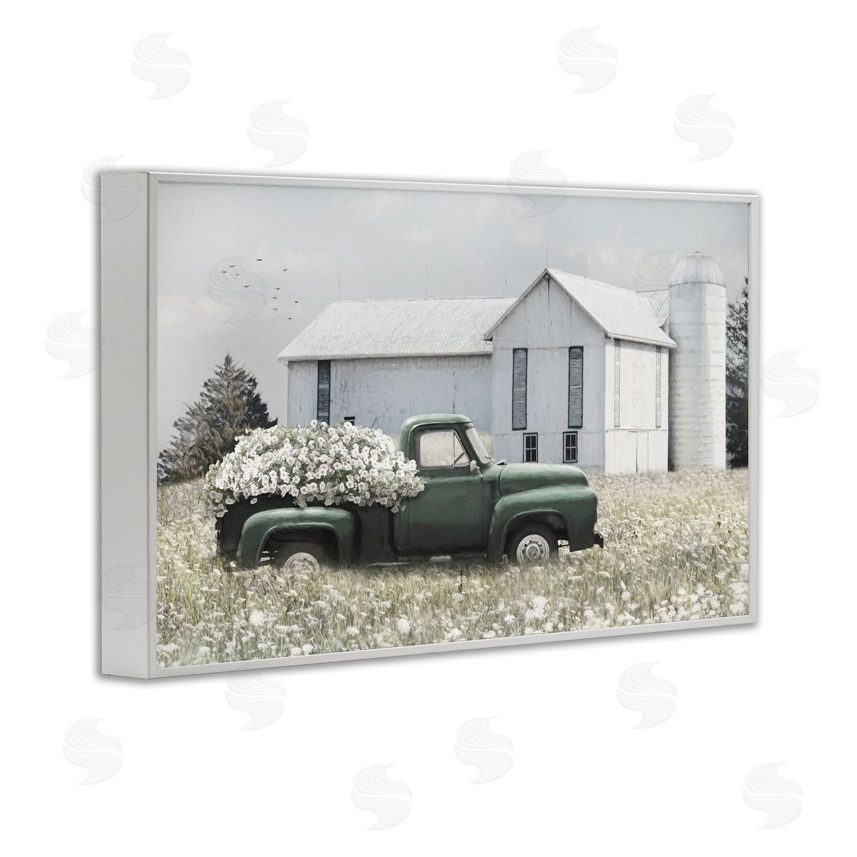 Lori Deiter Rustic Barn & Truck White Framed Giclee Wall Art Print