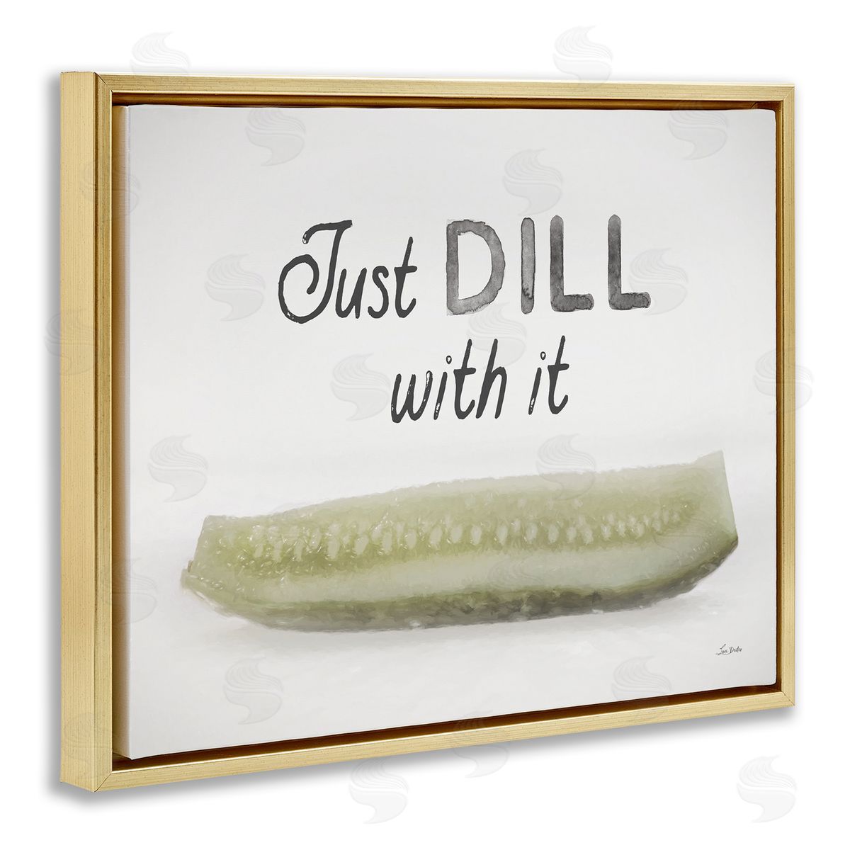 Lori Deiter Just Dill With It Gold Floating Frame Canvas Wall Art Print