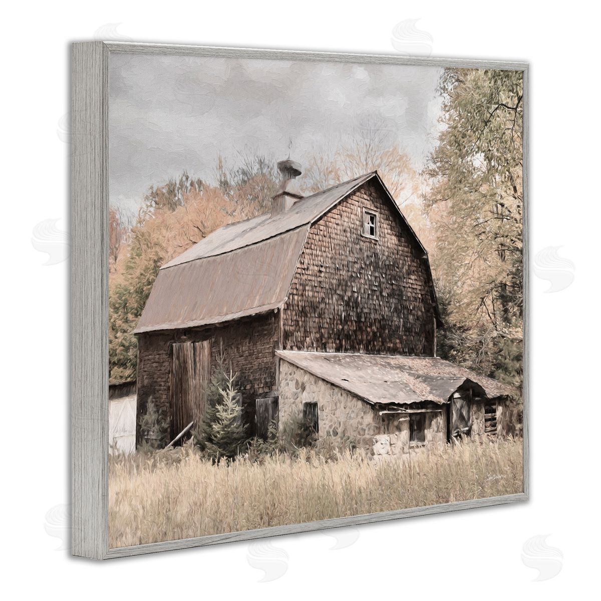 Lori Deiter Beige Rustic Barn Gray Framed Giclee Wall Art Print