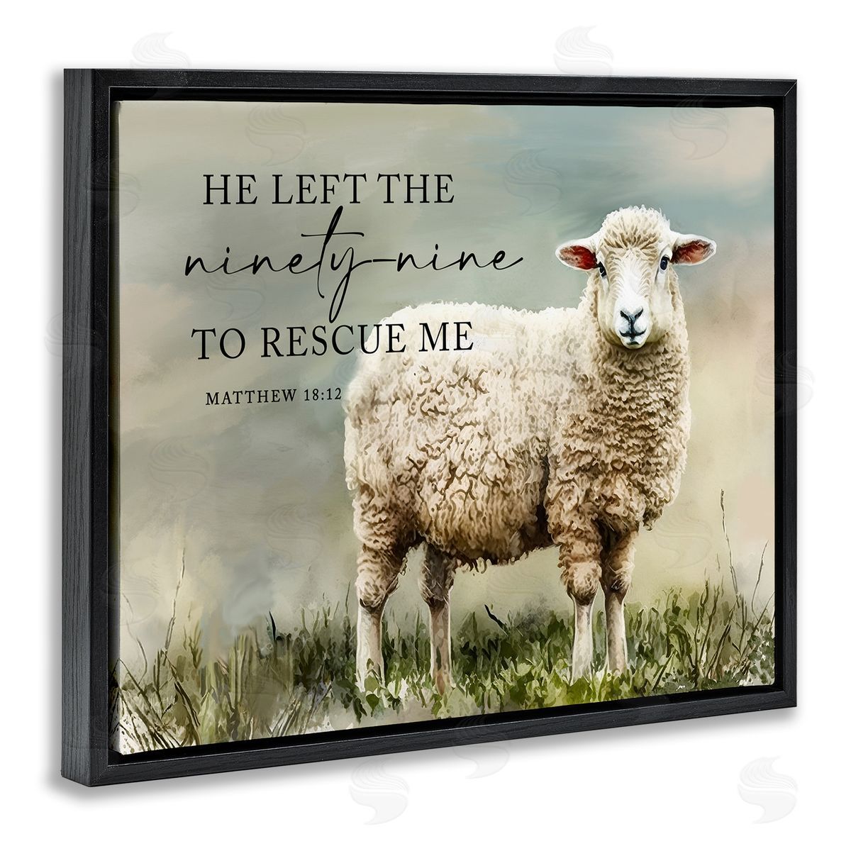 Molly Mattin Left The Ninety Nine Proverb Black Floating Frame Canvas Wall Art Print