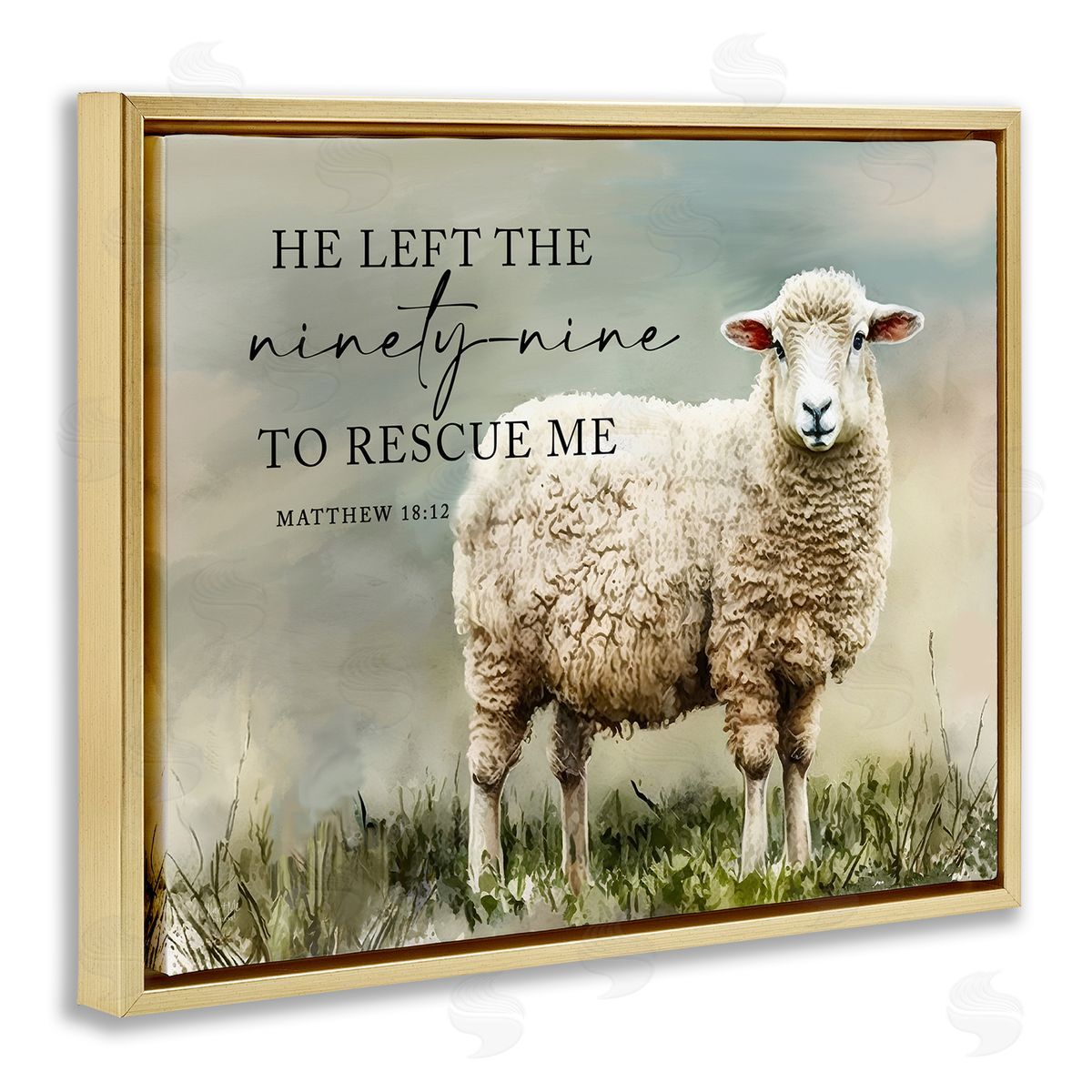 Molly Mattin Left The Ninety Nine Proverb Gold Floating Frame Canvas Wall Art Print