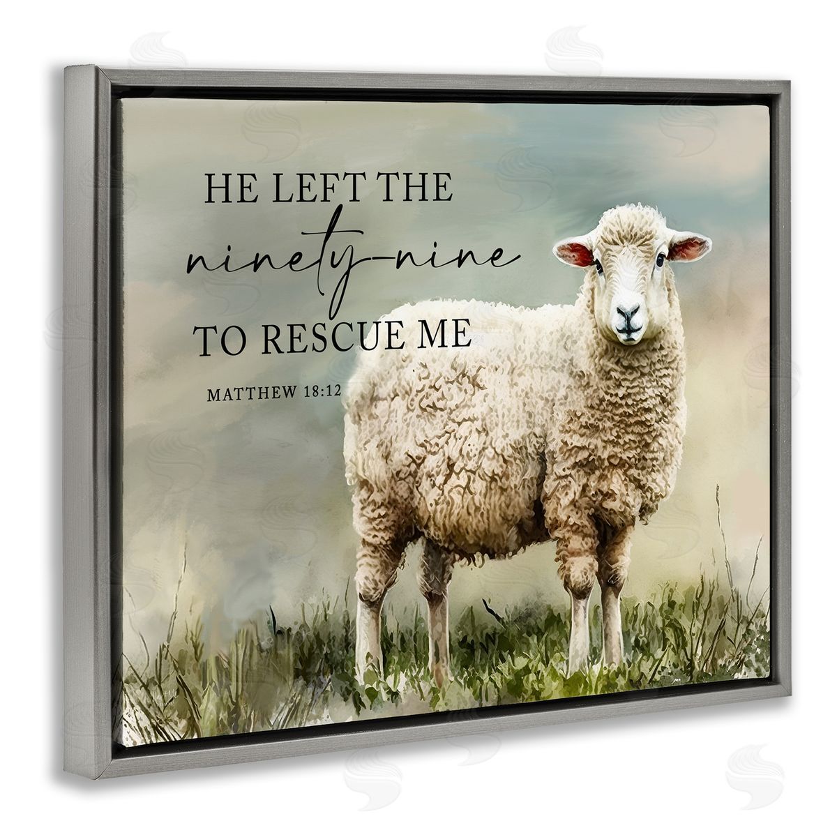 Molly Mattin Left The Ninety Nine Proverb Gray Floating Frame Canvas Wall Art Print