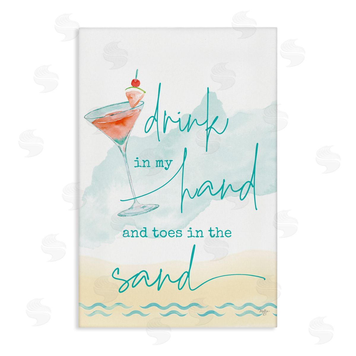 Mollie B. Drink & Sand Beach Sentiment Canvas Wall Art Print