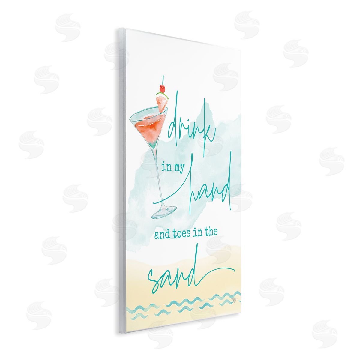 Mollie B. Drink & Sand Beach Sentiment Wooden Wall Plaque Art Print