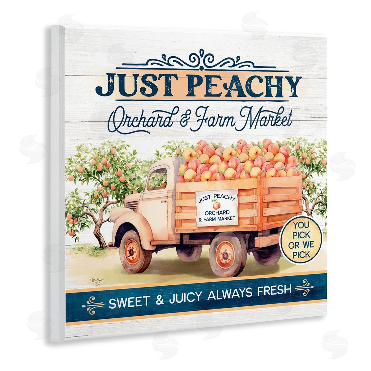 Mollie B. Just Peachy Orchard Wooden Wall Plaque Art Print