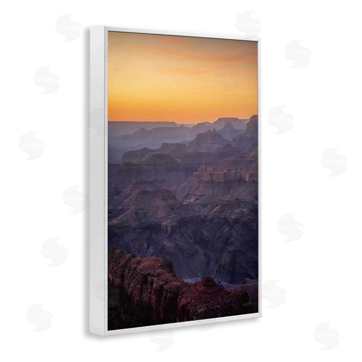 Martin Podt Orange Sunset Canyon White Framed Giclee Wall Art Print