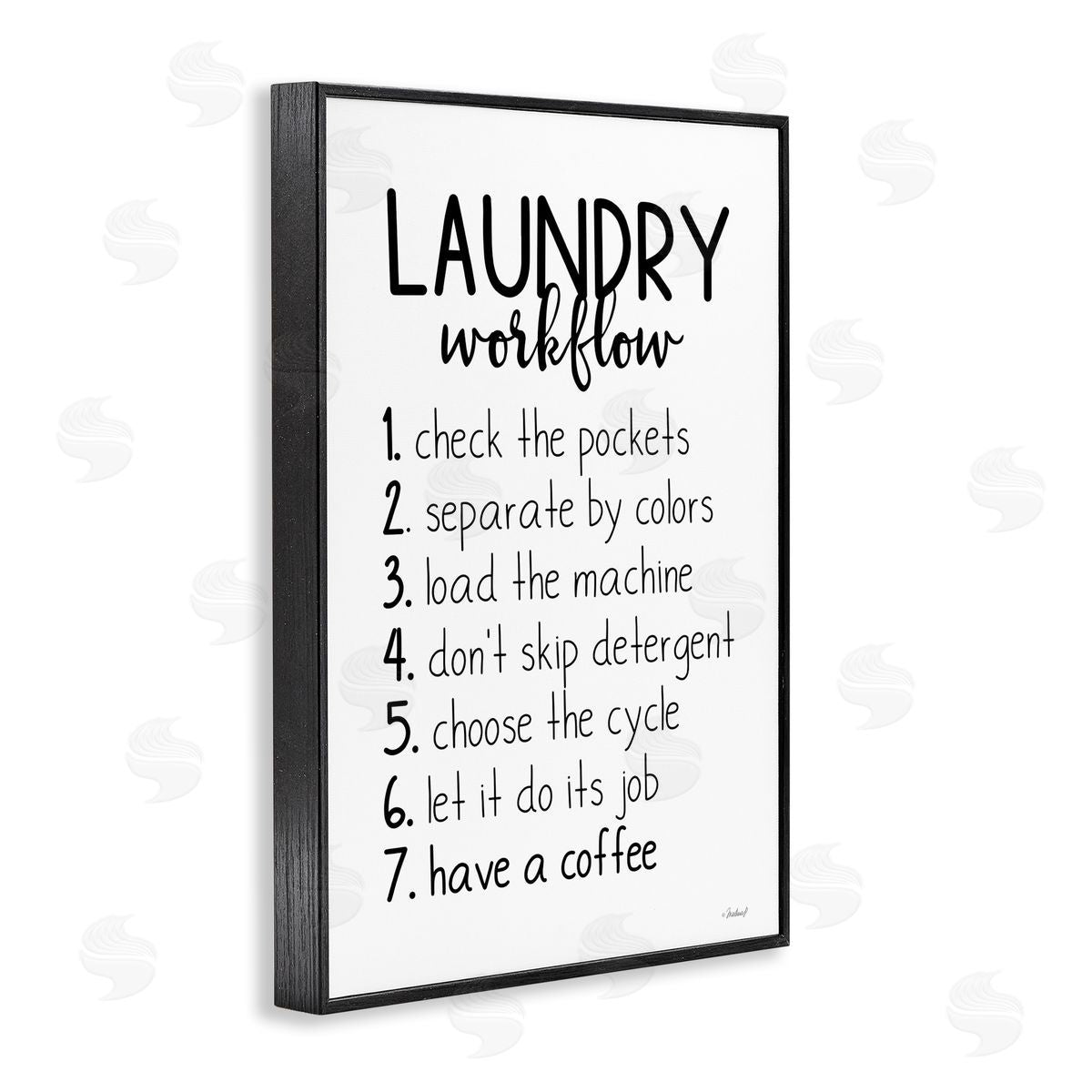 Rachel Nieman Laundry Workflow Steps Black Framed Giclee Wall Art Print