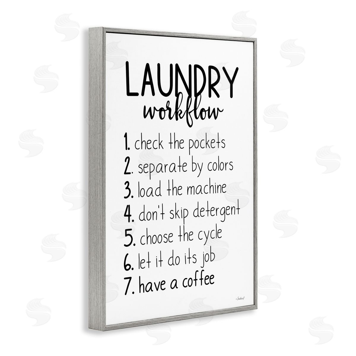Rachel Nieman Laundry Workflow Steps Gray Framed Giclee Wall Art Print