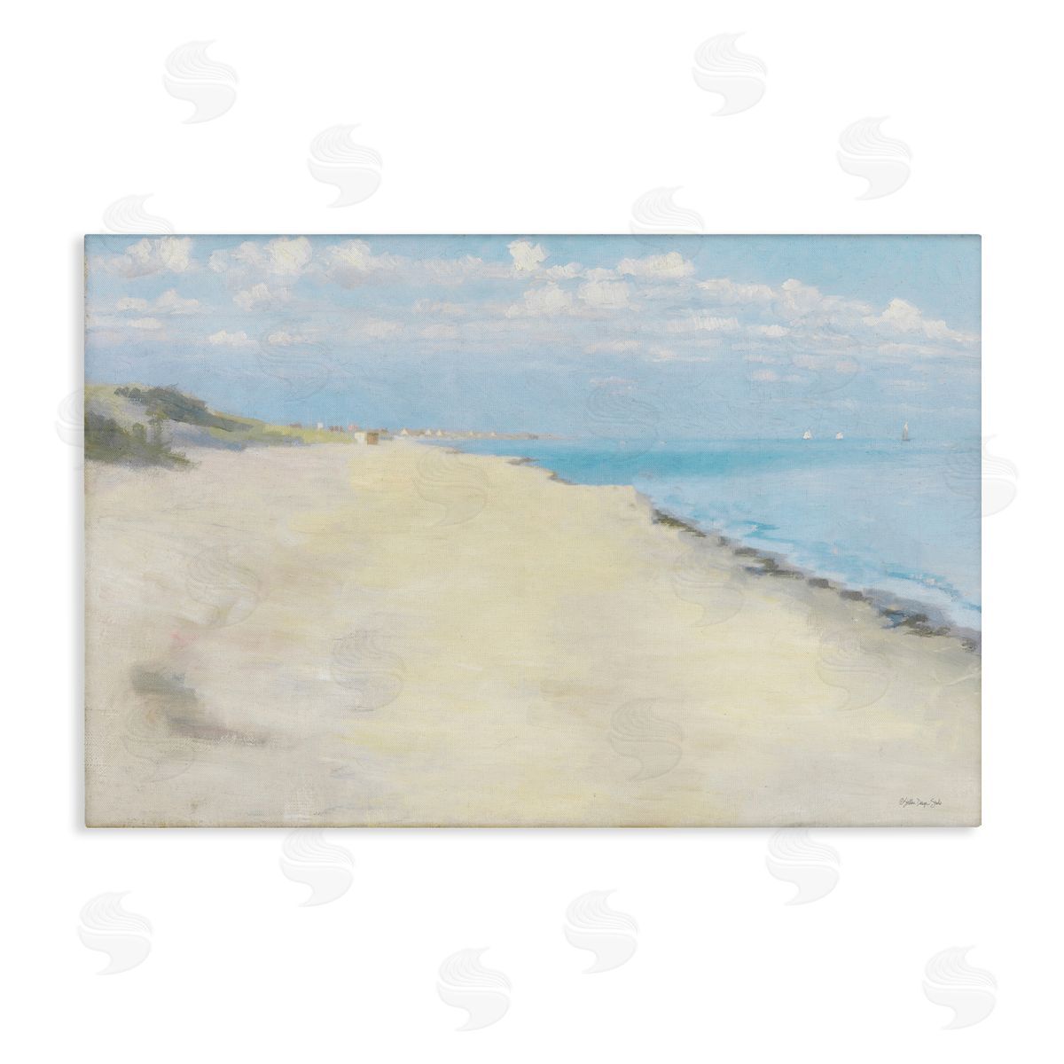 Stellar Design Studio Solemn Beach Tide Canvas Wall Art Print