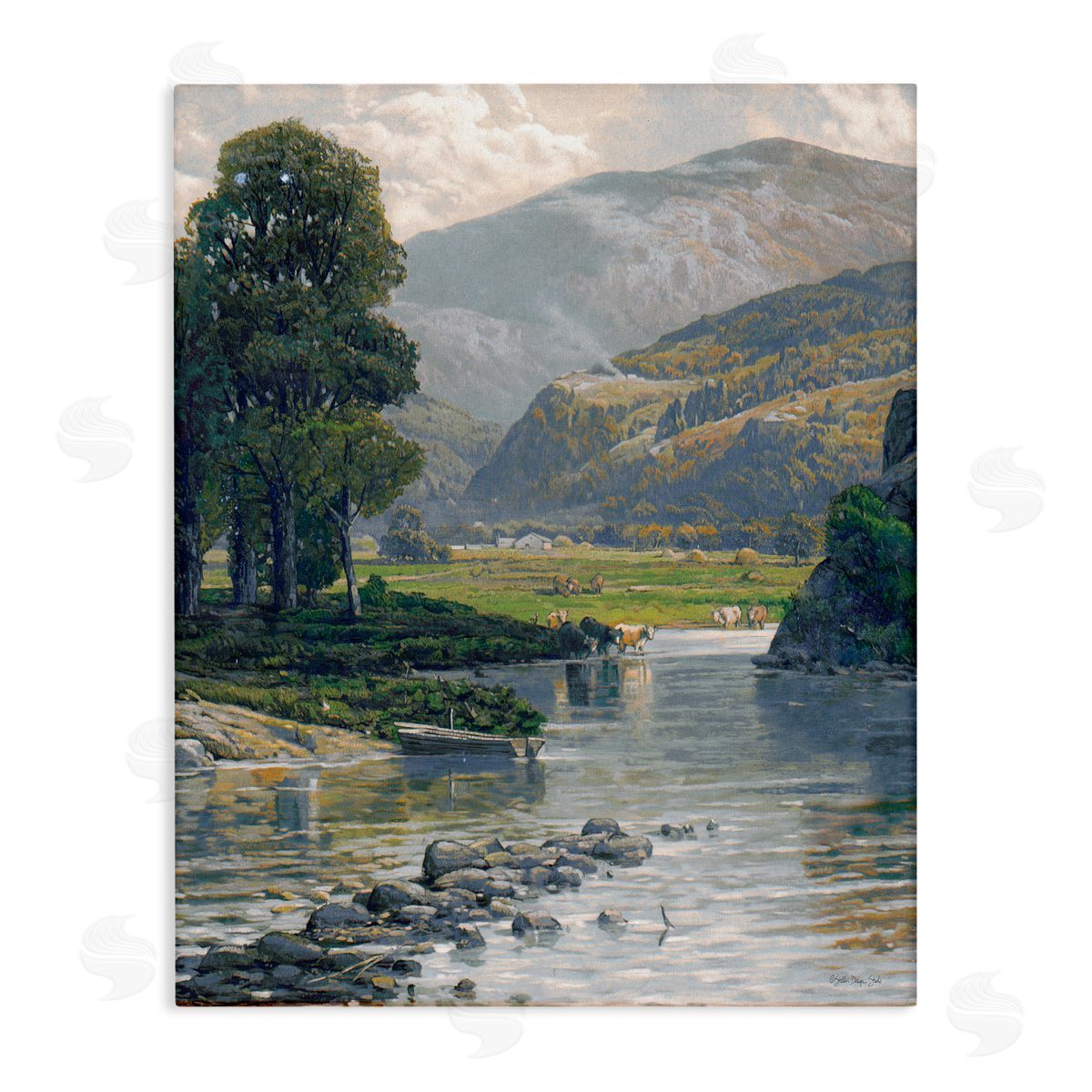 Stellar Design Studio Pebbled Creek Terrain Canvas Wall Art Print