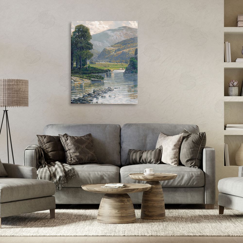 Stellar Design Studio Pebbled Creek Terrain Canvas Wall Art Print in Room
