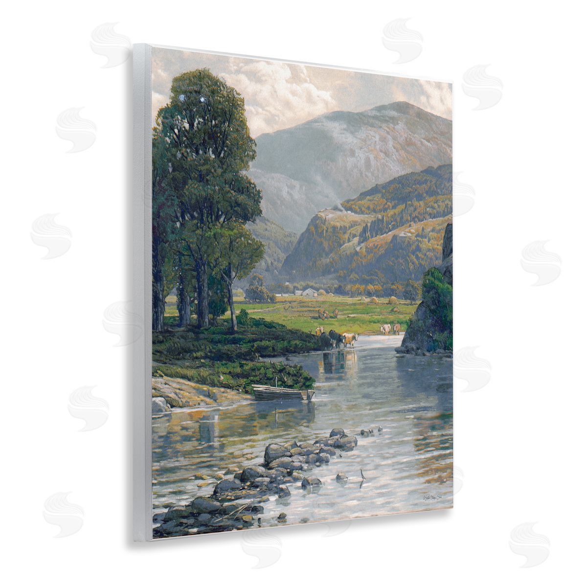 Stellar Design Studio Pebbled Creek Terrain Wooden Wall Plaque Art Print