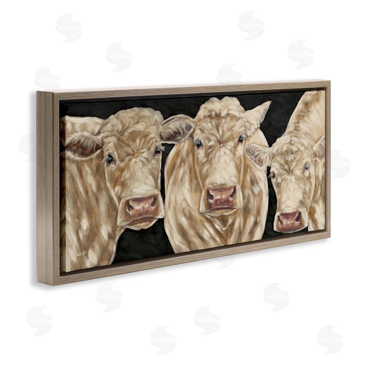 Seven Trees Design Three Sheep on Black