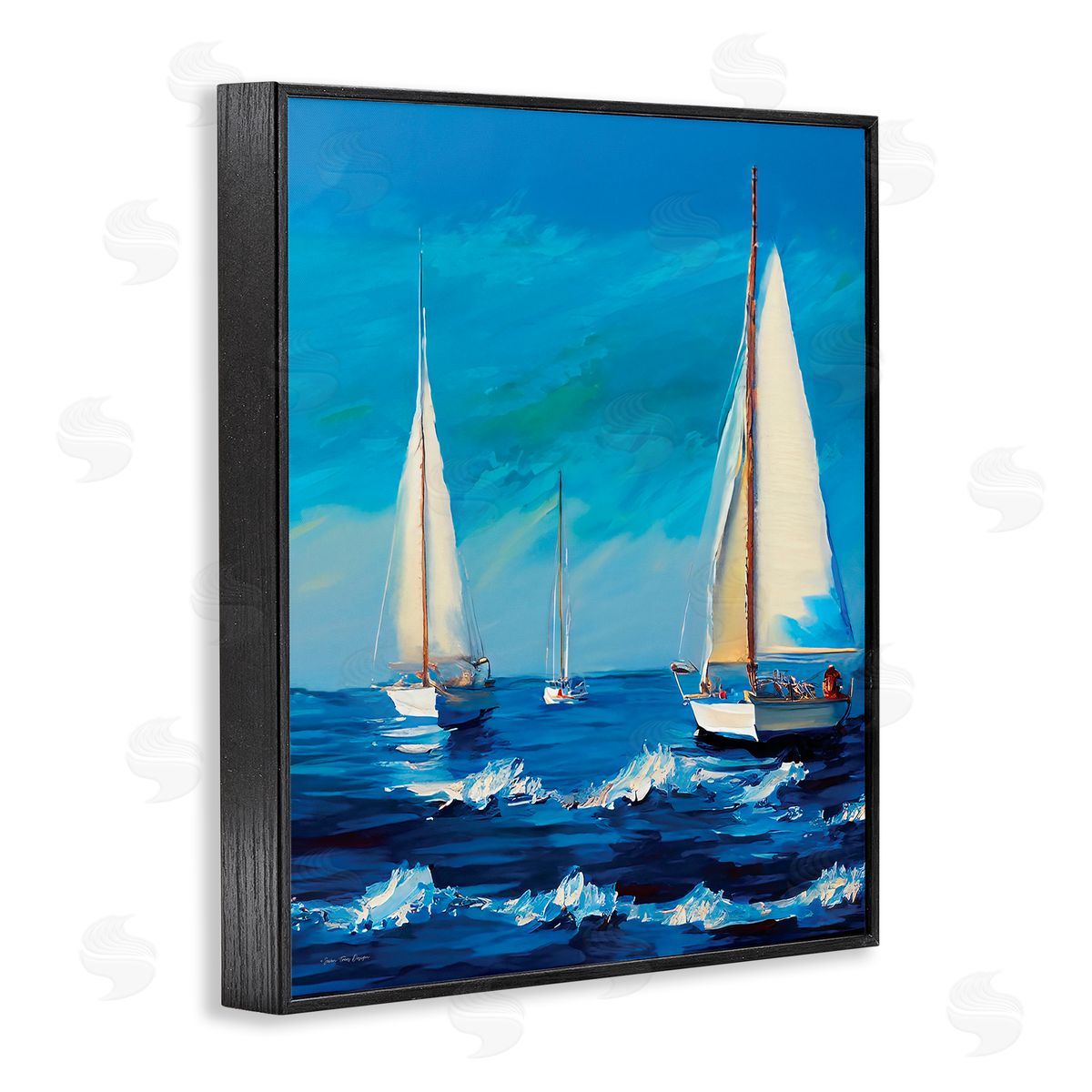 Seven Trees Design Sailors on Ebbing Tide Black Framed Giclee Wall Art Print