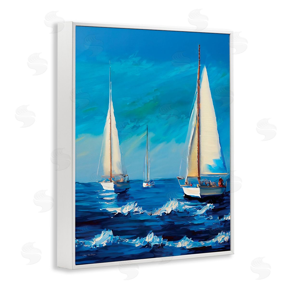 Seven Trees Design Sailors on Ebbing Tide White Framed Giclee Wall Art Print