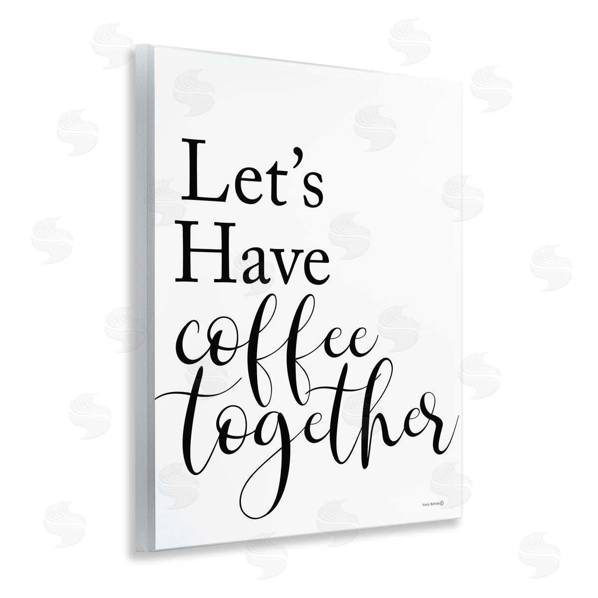 Yass Naffas Designs Coffee Together Phrase Wooden Wall Plaque Art Print