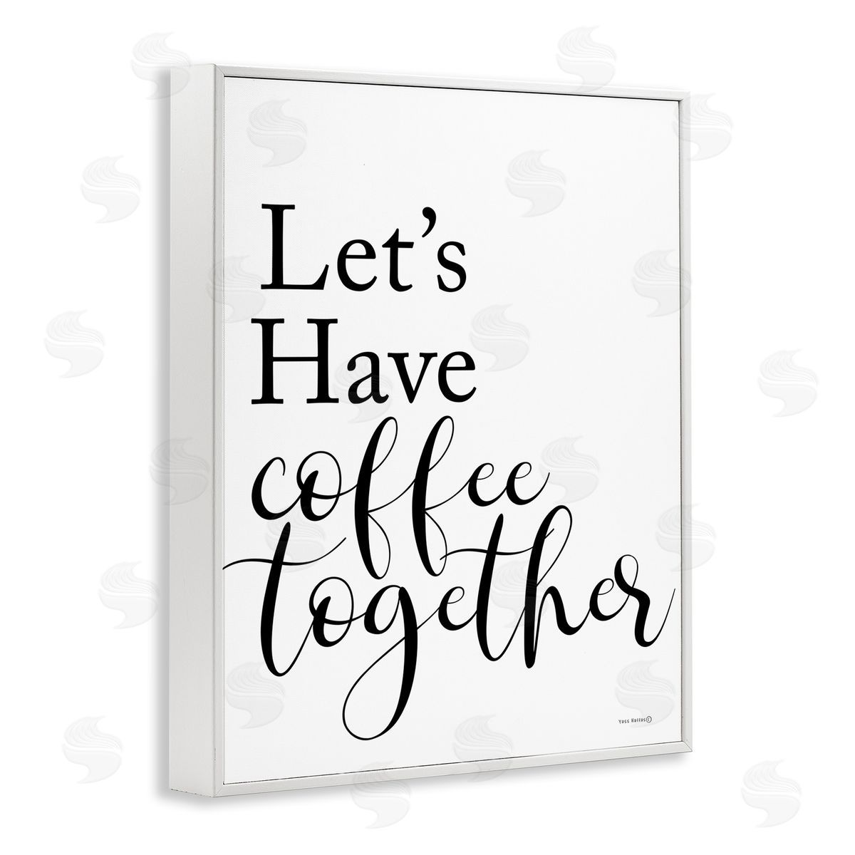 Yass Naffas Designs Coffee Together Phrase White Framed Giclee Wall Art Print