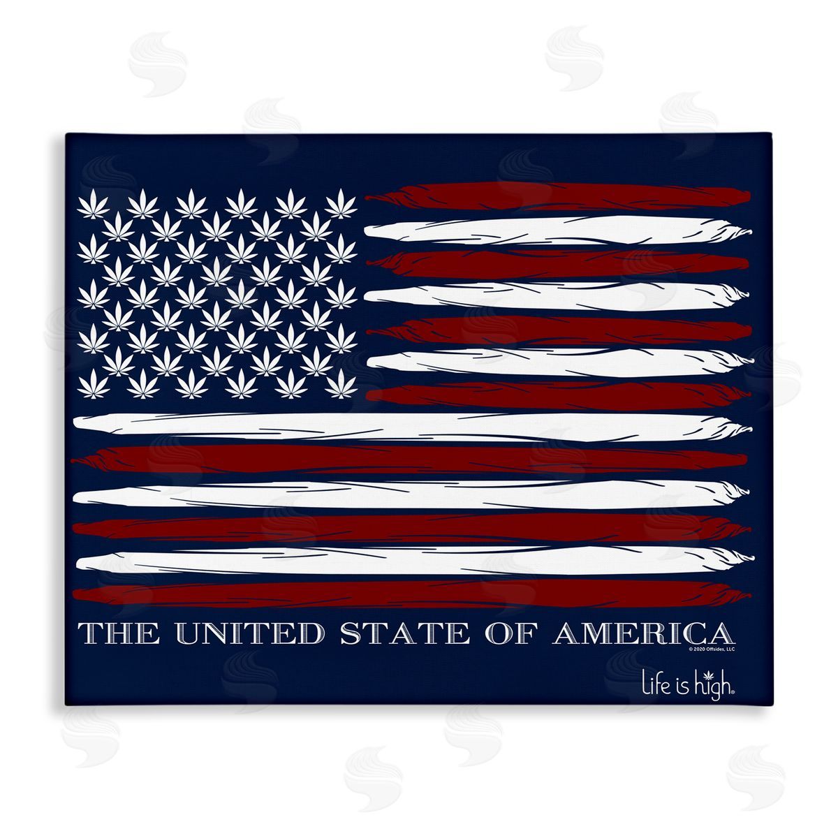 Higher Learning/Life Is High Herb America Flag Canvas Wall Art Print