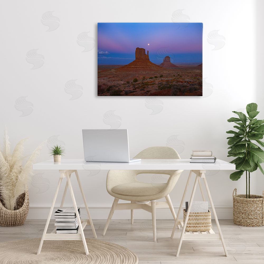 Marty Hulsebos Moon over Canyon Mesa Canvas Wall Art Print in Room