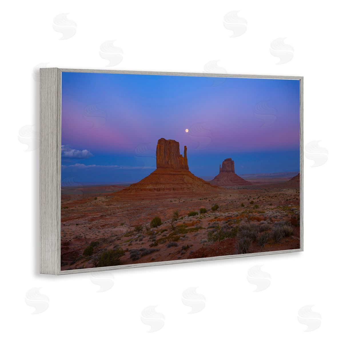 Marty Hulsebos Moon over Canyon Mesa Gray Framed Giclee Wall Art Print