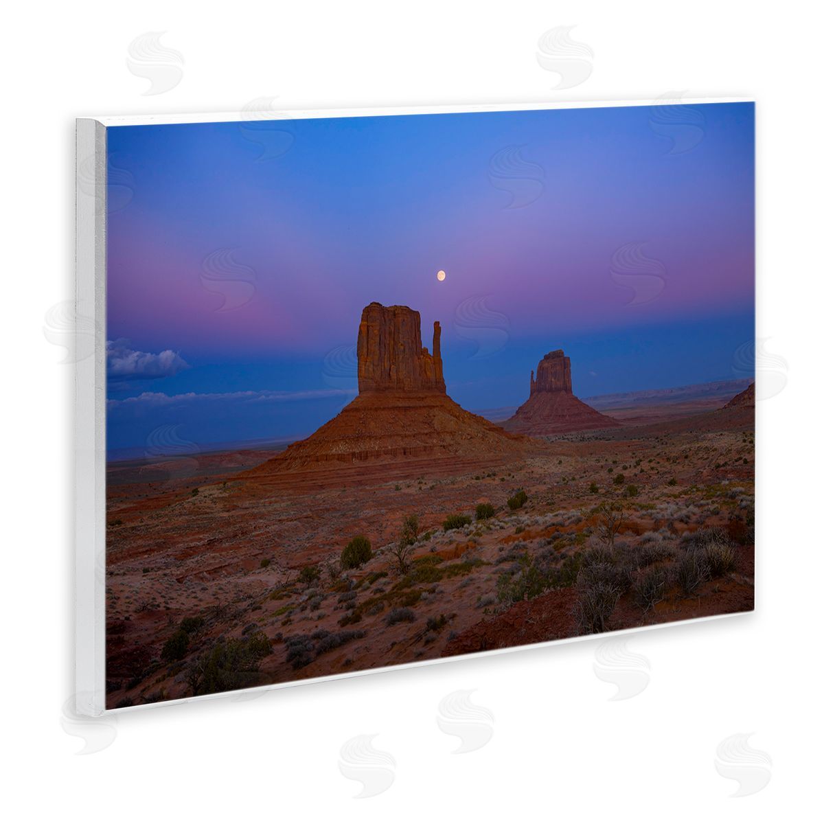 Marty Hulsebos Moon over Canyon Mesa Wooden Wall Plaque Art Print