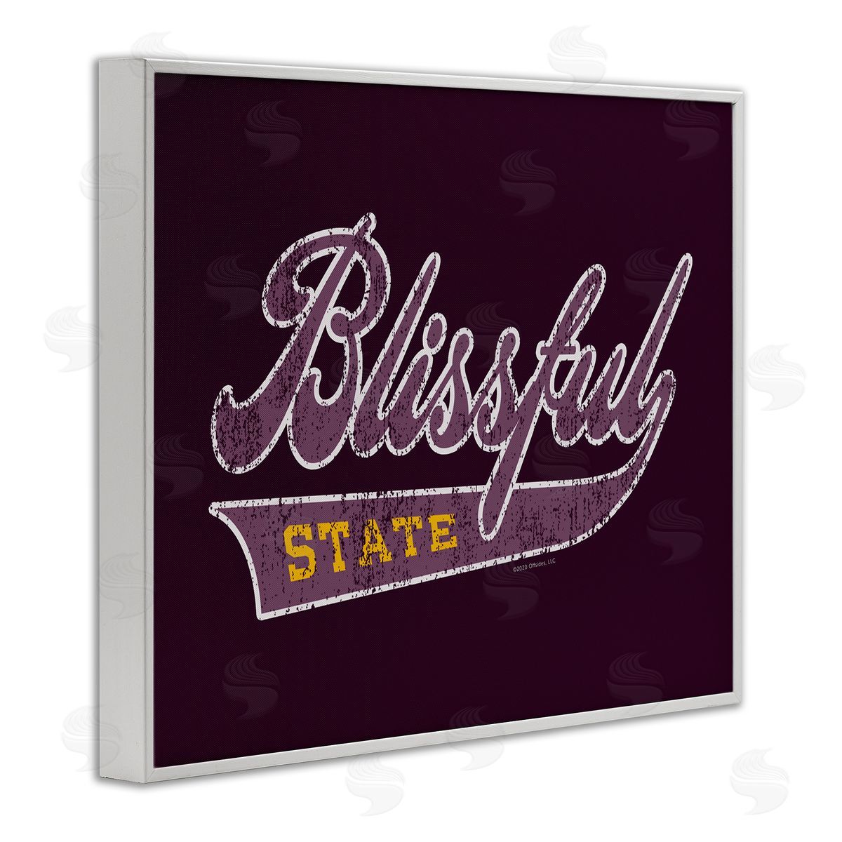 Higher Learning/Life Is High Blissful State Varsity White Framed Giclee Wall Art Print