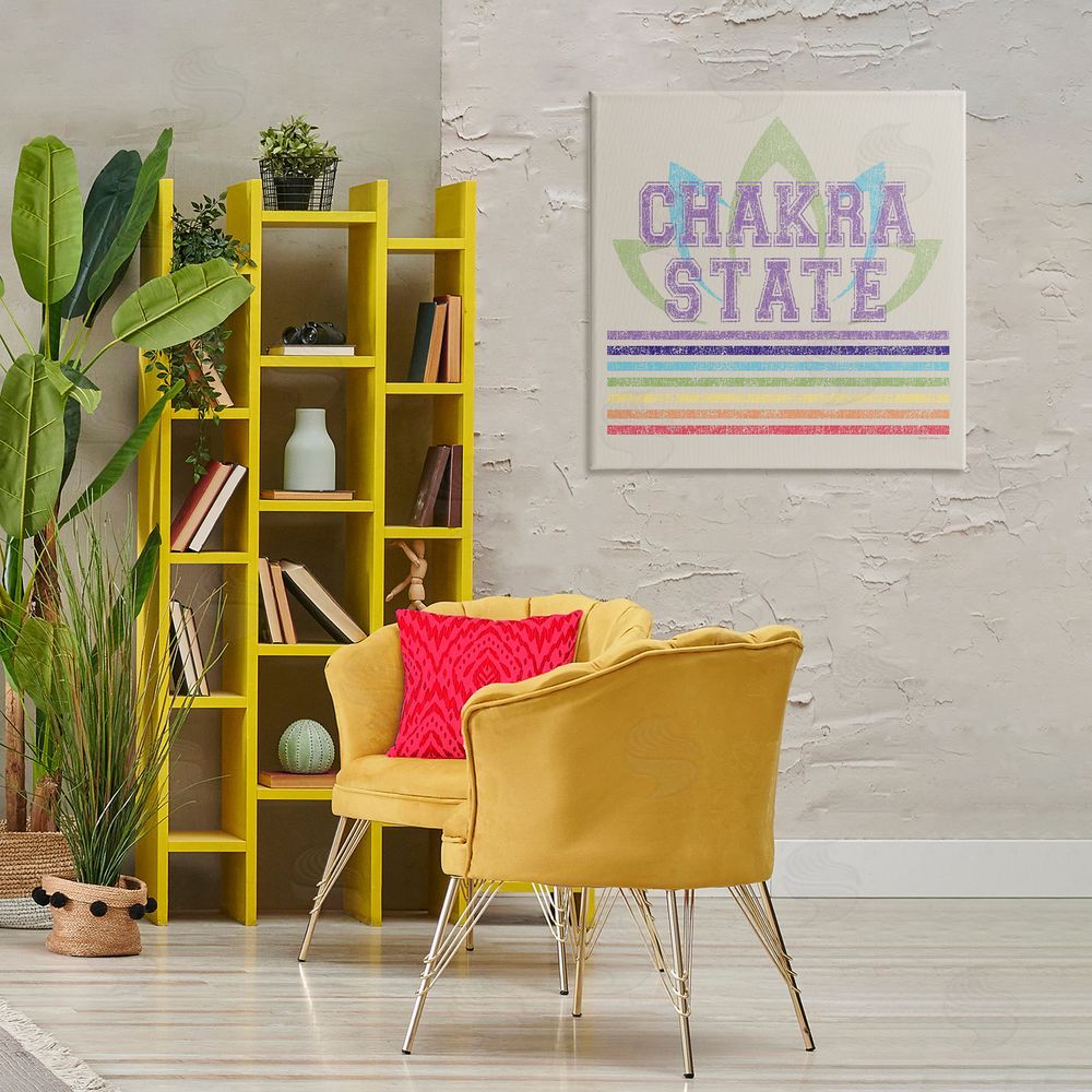 Higher Learning/Life Is High Vintage Chakra State Canvas Wall Art Print in Room