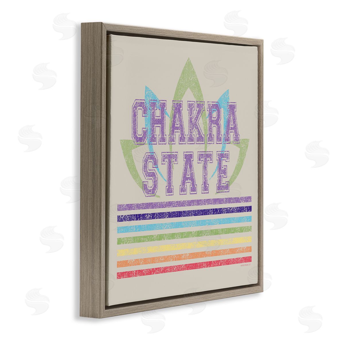 Higher Learning/Life Is High Vintage Chakra State Brown Floating Frame Canvas Wall Art Print