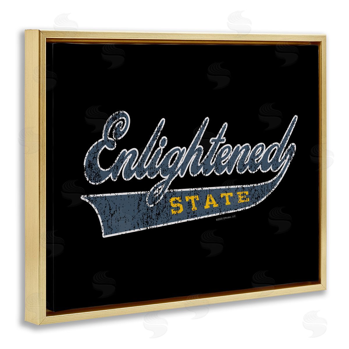 Higher Learning/Life Is High Enlightened State Varsity Gold Floating Frame Canvas Wall Art Print
